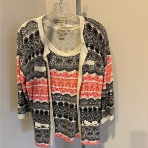 Aubergene Shell and Cardigan Sweater Set